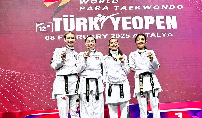 Mexicanas logran cuatro medallas en para taekwondo en el Abierto de Turquía 2025