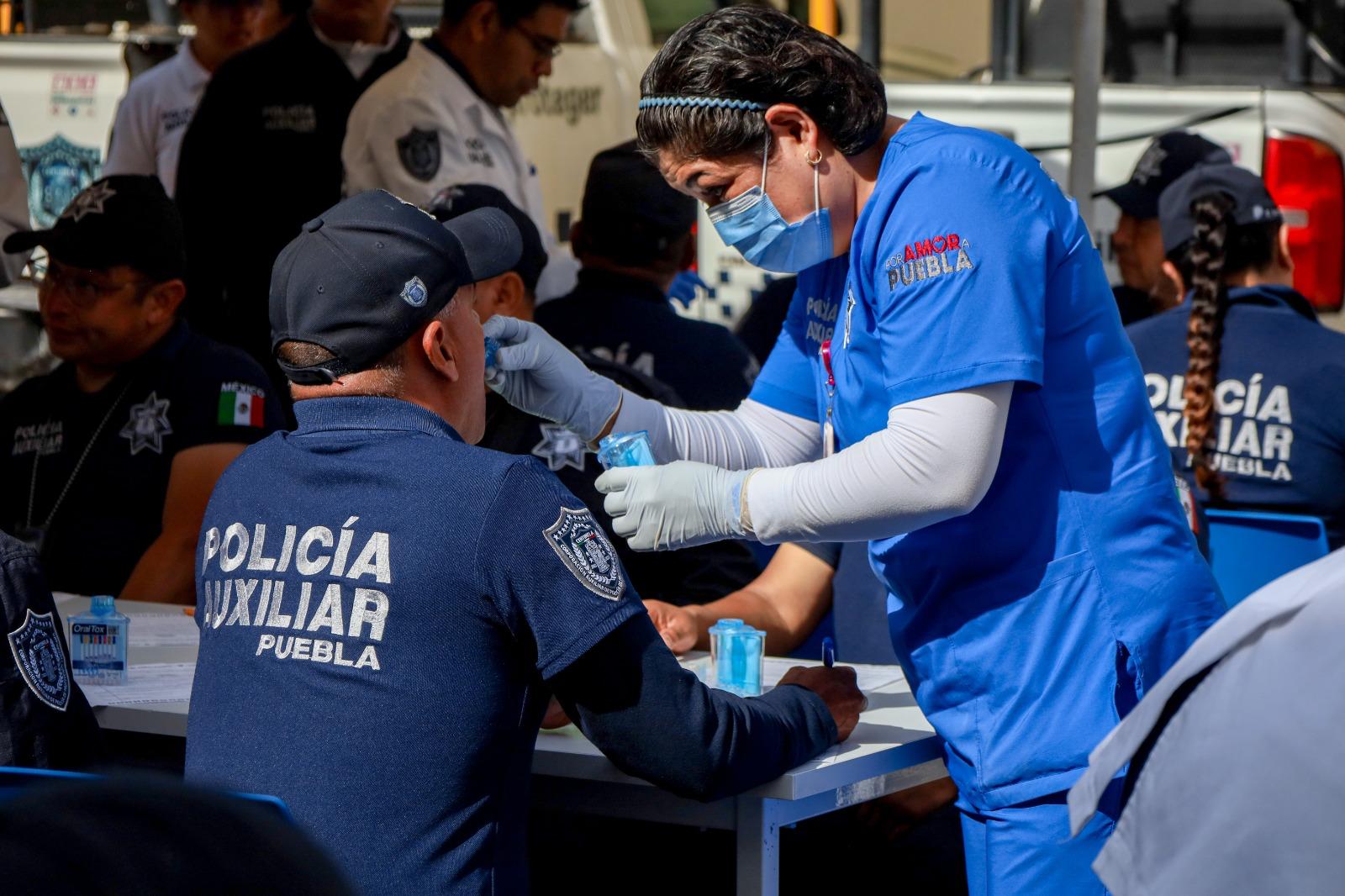 Policía Auxiliar de Puebla aplica más de mil 300 pruebas toxicológicas a sus guardias